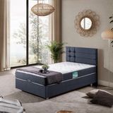 Setay Viyana Tek Kişilik Baza Başlık Comfort Yatak Seti - Lacivert - 90 x 190 cm