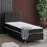 Setay Wick 100x200 cm Antrasit Tek Kişilik Baza Başlık Letto Yatak Seti