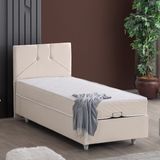 Setay Wick 100x200 cm Krem Tek Kişilik Baza Başlık Letto Yatak Seti