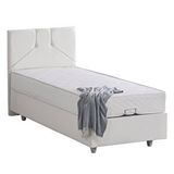 Setay Wick 120x200 cm Beyaz Tek Kişilik Baza Başlık Letto Yatak Seti