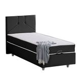 Setay Wick 90x200 cm Antrasit Tek Kişilik Baza Başlık Letto Yatak Seti