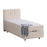 Setay Wick 90x200 cm Krem Tek Kişilik Baza Başlık Letto Yatak Seti