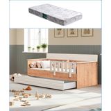 Setay Yavrulu Karyola, Bakü Yavrulu Montessori Karyola - 1 Adet 90X190 Comfort Yatak - Renk - Ceviz
