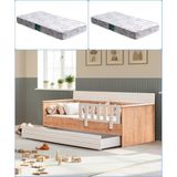 Setay Yavrulu Karyola, Bakü Yavrulu Montessori Karyola - 2 Adet Comfort Yatak - Renk - Ceviz