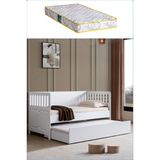 Setay Yavrulu Karyola, Beyaz Nikea Yavrulu Karyola + 1 Adet Comfort Yatak - Pembe - 90 x 190 cm