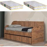 Setay Yavrulu Karyola, Deniz Yavrulu Yatak + 2 Adet Comfort Yatak - 90 x 200 cm - Ceviz