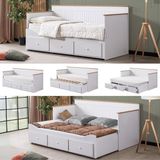 Setay Yavrulu Karyola, Marmaris Divan Karyola Çekmeceli Açılır Çift Kişilik Karyola + Soft Yatak - Beyaz - Renk