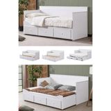 Setay Yavrulu Karyola, Marmaris Divan Karyola Çekmeceli Açılır Çift Kişilik Karyola + Soft Yatak - Beyaz - Renkli