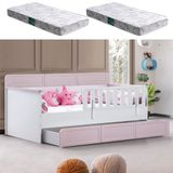 Setay Yavrulu Karyola, Mira Yavrulu Montessori Karyola + 2 Adet Comfort Yatak Pembe-90 x 190