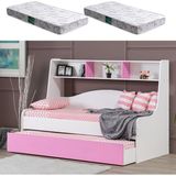 Setay Yavrulu Karyola, Tiriye Yavrulu Yatak + 2 Adet Comfort Yatak - Pembe - 90 x 200 cm