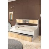 Setay Yavrulu Karyola, Viyole Kapaklı, Kitaplıklı Yavrulu Karyola - 90X200 - Renkli - 90 x 200 cm