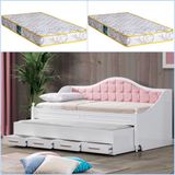 Setay Yavrulu Yatak, Eymen Yavrulu Karyola - Pembe + 2 Adet Comfort Yatak - Renkli