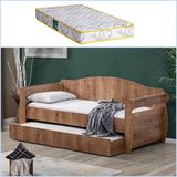 Setay Yavrulu Yatak, Taht Yavrulu Karyola - Ceviz + 1 Adet Comfort Yatak - Renkli