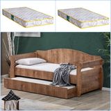 Setay Yavrulu Yatak, Taht Yavrulu Karyola - Ceviz + 2 Adet Comfort Yatak