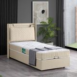Setay Zagreb İkili Set Tek Kişilik Baza Başlık - Krem - 90 x 190 cm