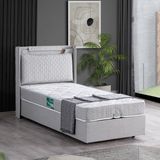 Setay Zagreb Tek Kişilik Baza Başlık Comfort Yatak Seti - Açık Gri - 90 x 190 cm