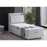 Setay Zagreb Tek Kişilik Baza Başlık Comfort Yatak Seti - Açık Gri - 90 x 200 cm