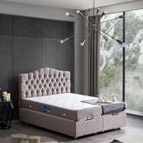 Setay Zümrüt Çift Kişilik Baza Başlık Orthosoft Yatak Seti Gri - 200 x 160 cm