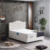 Setay Zümrüt Çift Kişilik Baza Başlık Orthosoft Yatak Seti Krem - 200 x 150 cm