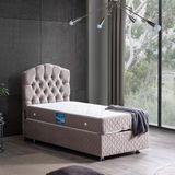 Setay Zümrüt İkili Set Tek Kişilik Baza Başlık - Gri - 90 x 200 cm