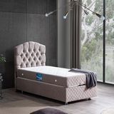 Setay Zümrüt Tek Kişilik Baza Başlık Orthosoft Yatak Seti Gri - 90 x 200 cm
