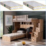 Setaymobilya Ranza, Natural Ranza Karyola Çalışma Masası + 2 Comfort Yatak