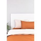 setekshome Çift Taraflı Çift Kişilik Nevresim Takımı Krem Taba %100 Pamuk - 240 x 260 cm