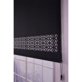 Setekshome Dairesel Lazer Kesim Modern Stor Güneşlik Perde Siyah