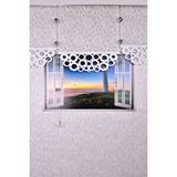 Setekshome Ekru Yuvarlak Lazer Kesim Stor Perde 80x200