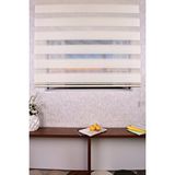 Setekshome Krem Hun Micro Plise Etek Dilimsiz Zebra Stor Güneşlik Perde