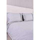 setekshome Yaprak Işlemeli Çift Kişilik Nevresim Takımı Gri %100 Pamuk - 240 x 260 cm