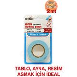 Setfix Çift Taraflı Beyaz Köpük Bant, 18 mm x 2 mt / Metal, Plastik, Cam, Alüminyum, Ahşap Için Güçlü Montaj Bandı