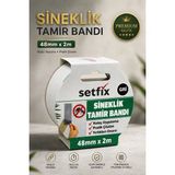 Setfix Kendinden Yapışkanlı Sineklik Tamir Bandı, 48 mm x 2 mt / Gri Renkli Hazır Sineklik Delik ve Yırtık Onarım Yaması