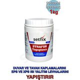 Setfix Strafor Yapıştırıcı, 1 kg / Su Bazlı, Akrilik, Kokusuz Polistiren, Eps, Xps, Kartonpiyer, Tavan Göbeği Tutkalı