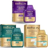 Seti | Collagen & Biotin Hacim & Dolgunlaştırıcı Şampuan 300Ml - Ince Telli Ve Hassas Saçlar X1 + Keratin & Argan Onarıcı Şampuan 300Ml - Yıpranmış Ve Hasar Görmüş Saçlar X1