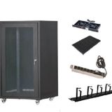 SETRACK 19'' 16U 600X600 RACK KABİNET+2Lİ FAN+SABİT RAF+GRUP PRİZ+KABLO ORGANİZER
