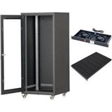 Setrack 19'' 20U 600X600 Tekerlekli Rack Kabinet+Fan+Sabit Raf - 1 TB - Yok