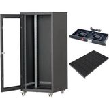 Setrack 19'' 26U 600X600 Tekerlekli Rack Kabinet+Fan+Sabit Raf - 1 TB - Yok
