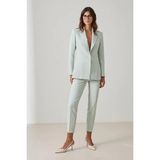 Setre Mint Tek Düğmeli Uzun Kollu Blazer Ceket - XL - Dropsuz
