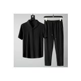 SeusCraft Bürümcük Krinkıl T-shirt Pantolon Takım - Siyah Regular Bebe Yaka