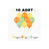 Sev-AL Balonları Tropikal Bahar Parti Balon Seti – 10 Adet Makaron Sarı, Turuncu ve Makaron Yeşil