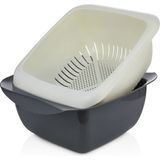 Sev Plastik Hazneli Kare Süzgeç - Antrasit - Renk