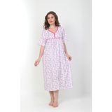 Seva Anne Geceliği Kısakol Battal Rahat Kalıp Gecelik - 3XL - Fuşya
