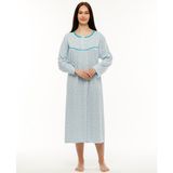 Seva Anne, Hastane Geceliği Battal Rahat Kalıp Yazlık Pamuk Kumaş - Mavi - 2XL
