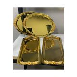 SEVA ÇELİK 2 ADET OVAL 2 ADET BATON PARLAK GOLD 4 LÜ SUNUM TEPSİSİ