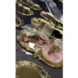 SEVA ÇELİK ÇELİK GOLD RENK 6 ADET ARTNOVA MODEL DANTEL SUNUM TEPSİSİ