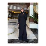 Sevanna Asimetrik kesim tunik & pantolon takım siyah