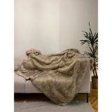 Sevara Dekor Peluş Örtü Kaymaz Koltuk Örtüsü Tibet Koltuk Örtüsü 150 x 100 - 100 x 150 cm - Kül Grisi