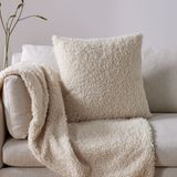 Sevara Dekor Teddy Koltuk Örtüsü Peluş Koltuk Örtüsü Koltuk Şalı - Bej - 100 x 150 cm