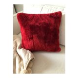 sevaradekor Peluş Kırlent Kılıfı Kırmızı
